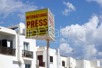 Presseschild auf Mallorca