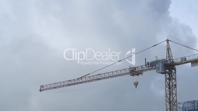 Crane in strong winds time lapse