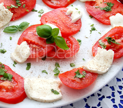 Tomaten und Mozarella