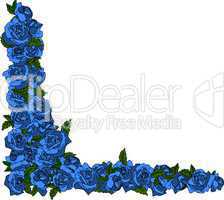 blauer Rosen Rahmen