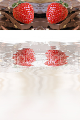 Schokolade und Erdbeeren Hintergrund
