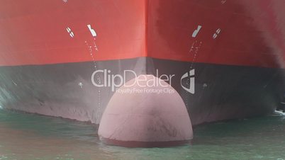 Bow of huge ship close up