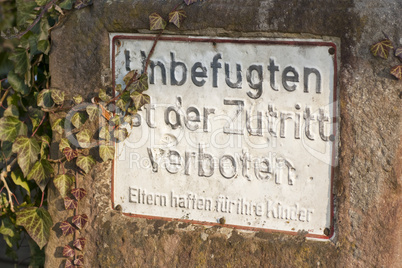 Zutritt verboten