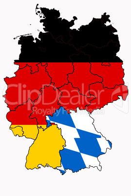 Deutschlandkarte mit Bayern