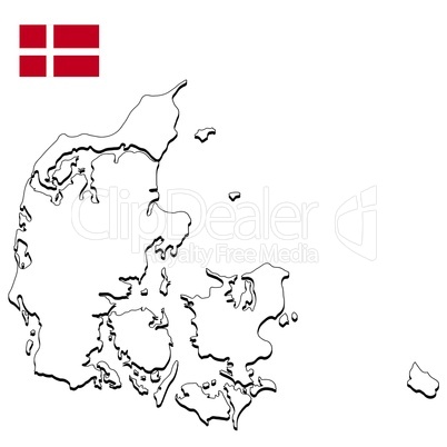 Landkarte Dänemark