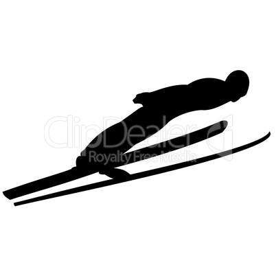 Silhouette Skispringer