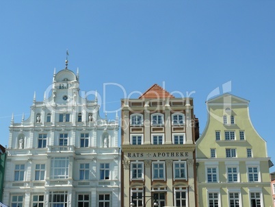 Häuser am Marktplatz in Rostock