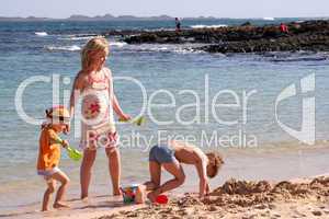 Spielen am Strand