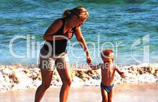 Familie am Strand