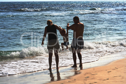 Familie am Strand