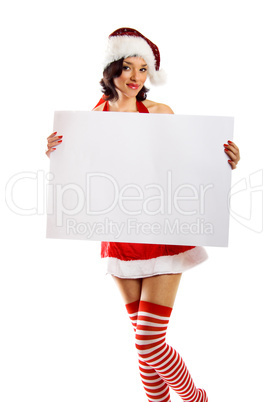 Weihnachtsfrau mit Schild 4