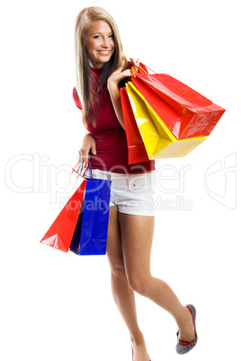 Frau mit Einkaufstüten 7