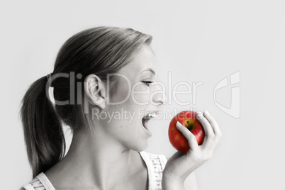 Frau mit Apfel 4