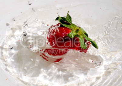 Erdbeere im Wasser 2