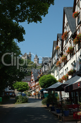 Hessen, D.Braunfels: Blick von der Altstadt zur Burg.