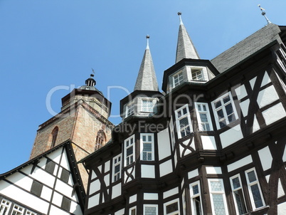 Rathaus und Kirche in Alsfeld