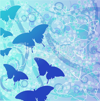 Butterfly background blue