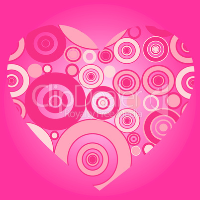 Circle hearts pink