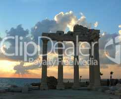 Apollon-Tempel bei Side; Sonnenuntergang