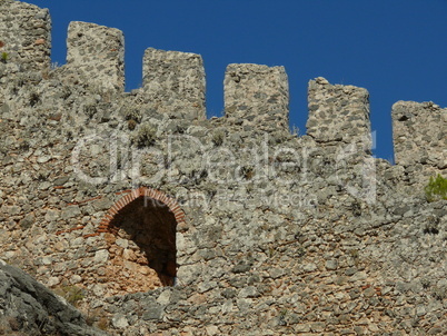 Mauer der Zitadelle in Alanya