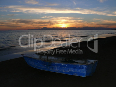 Sonnenuntergang an einem Strand bei Side