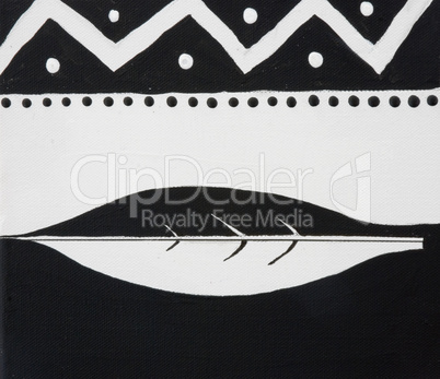handpainted african design black and white