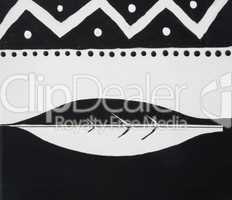 handpainted african design black and white