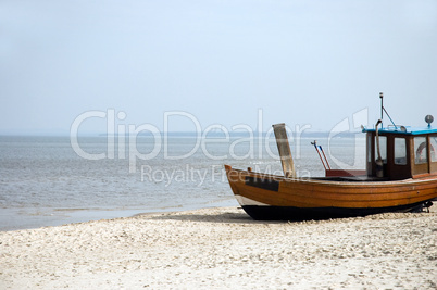 Wooden boat on the beach