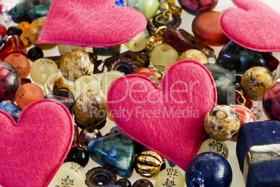 fancy beads and hearts