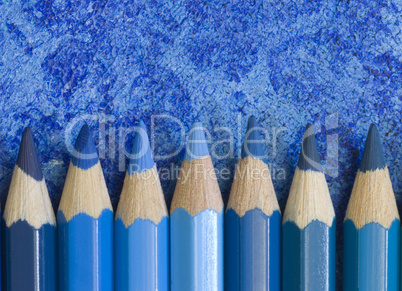 blue pencil crayons