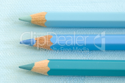 blue pencils