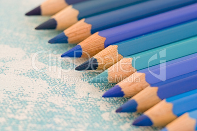 blue pencils