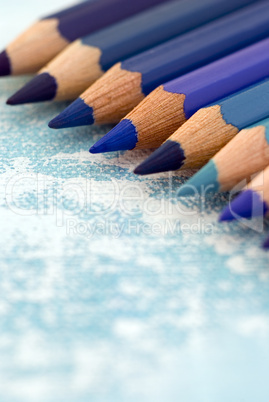 blue pencils