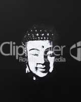 buddha painting black and white