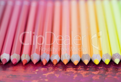 many colorful pencils