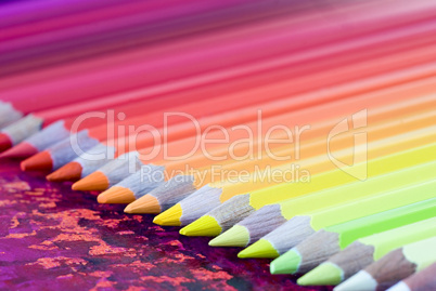 many colorful pencils