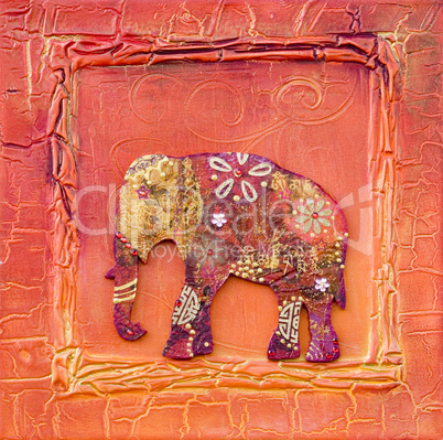 artwork with elephant indian style