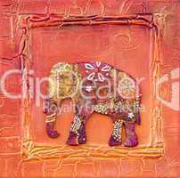 artwork with elephant indian style