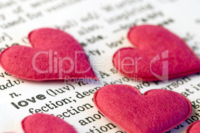 hearts on text