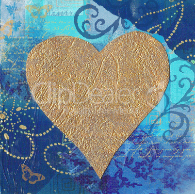 golden heart illustration