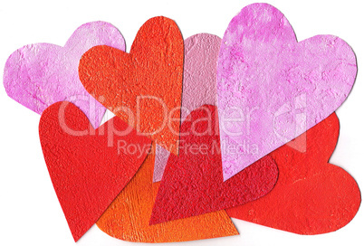 Colorful painted heart background