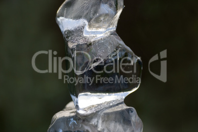 tower build of ice cubes