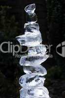 tower build of ice cubes