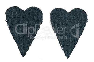 Two jeans hearts