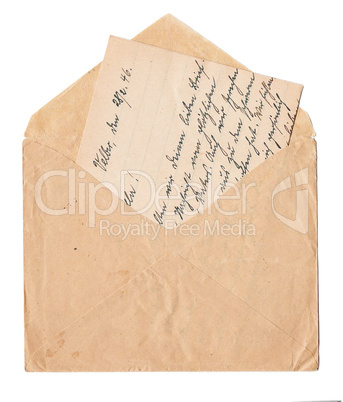 old handwritten letter