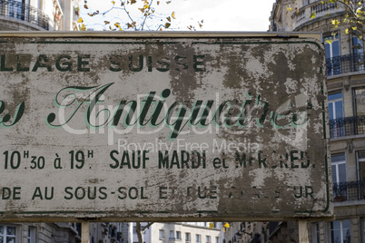 weathered sign  in Paris/France