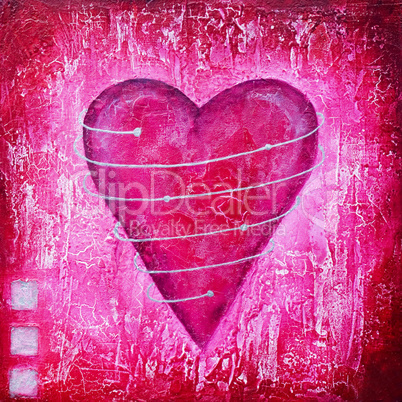 Painting of pink heart