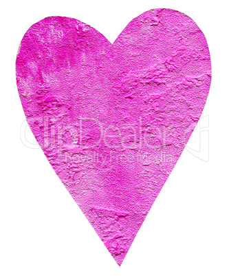 textured pink heart on white background