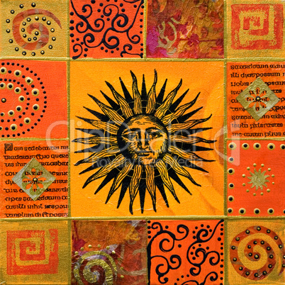 artwork with sun