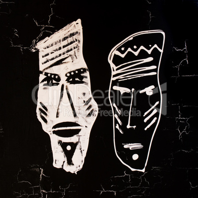 handpainted african design black and white